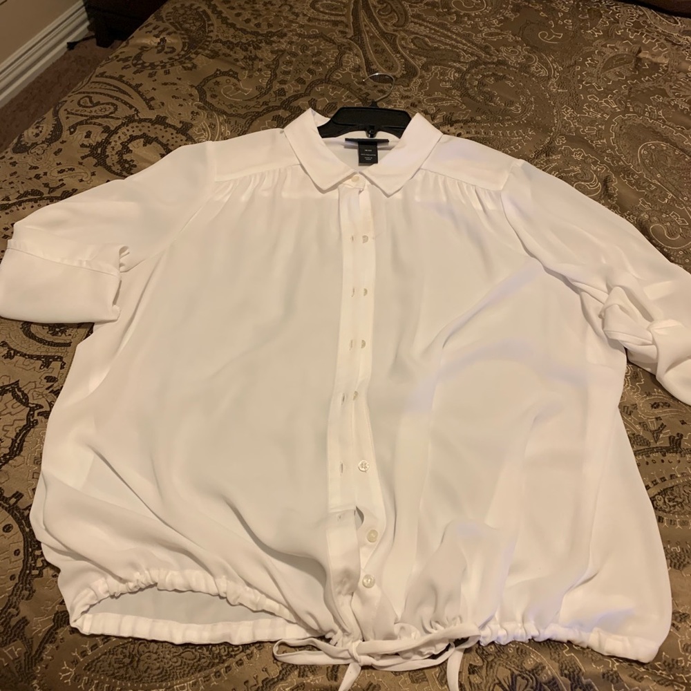 White buttoned down top